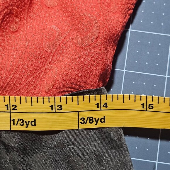 Anthropologie Moulinette Soeurs Women's Silk Jacquard Color Block Dress Orange/B - Picture 15 of 16